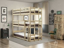 Pandora 3ft Single 3 Tier HEAVY DUTY Solid Pine Triple Sleeper Bunk Bed (EB17)