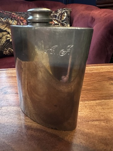 Sheffield pewter hip flask - pewter,