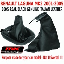 RENAULT LAGUNA MK2 2001-05 DCI HANDBRAKE LEATHER GEAR GAITER BLACK STITCH