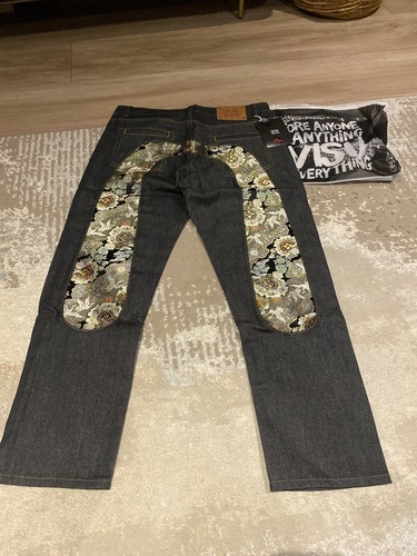 Evisu mens denim jeans - denim, gold