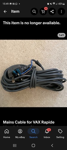 Mains cable for vax - mains,