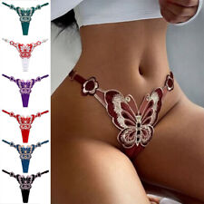 Sexy Lingerie Butterfly Embroidery Thongs Underwear Panties G-String Briefs  ♡