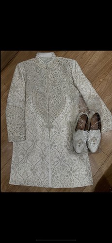 Mens ivory embroidered bridal - ivory,