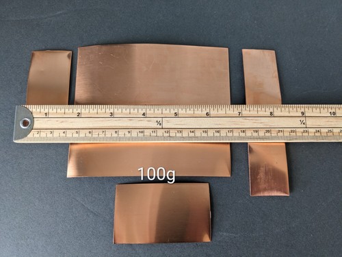 Copper sheet offcuts 0 - offcuts:, 0.5mm