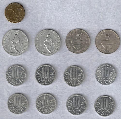 Austrian coin set 13 mixed - austrian,
