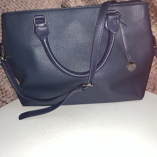 Navy faux leather - leather, tote