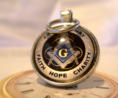 Masonic pocket watch chain fob - masonic,