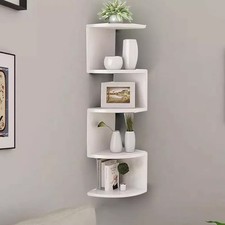 White 5 Tier Floating Corner