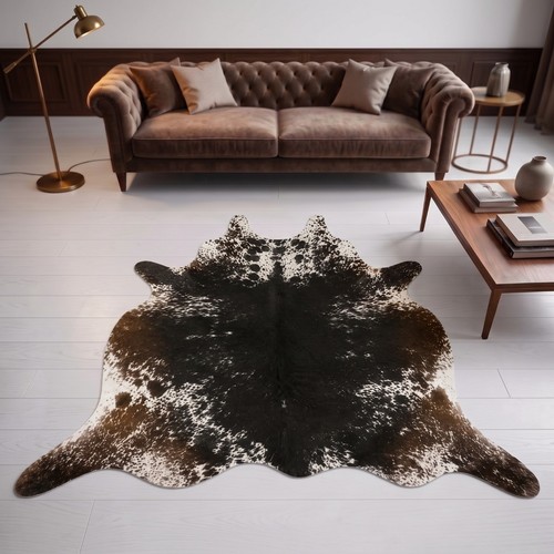 Natural cowhide rug dark - xl,