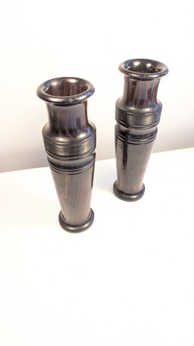 Pair antique lignum vitae - of,
