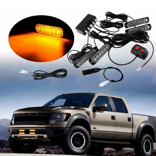 4pcs 6led amber - 4pcs,