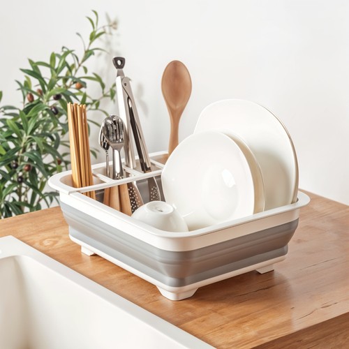 Grey dish drainer plate - drainer,