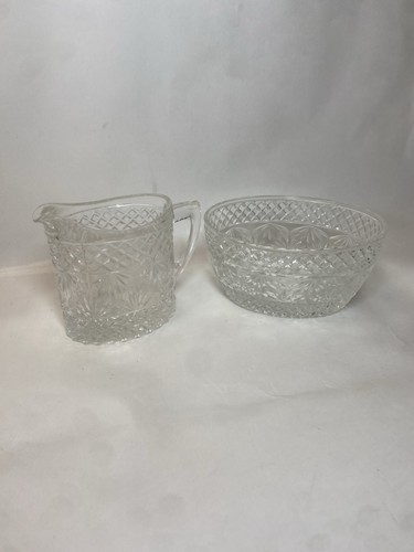 Vintage cut glass jug - jug, bowl