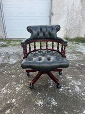 A Vintage Leather  Chesterfield Style Desk Chair / Leather Captains Chair