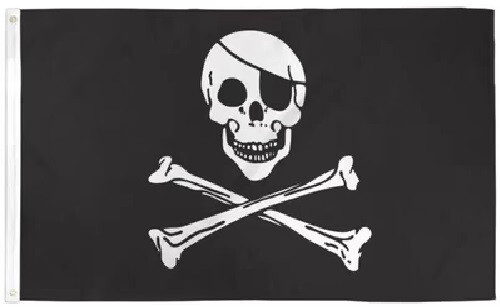 3x5 pirate patch printed - 3x5,