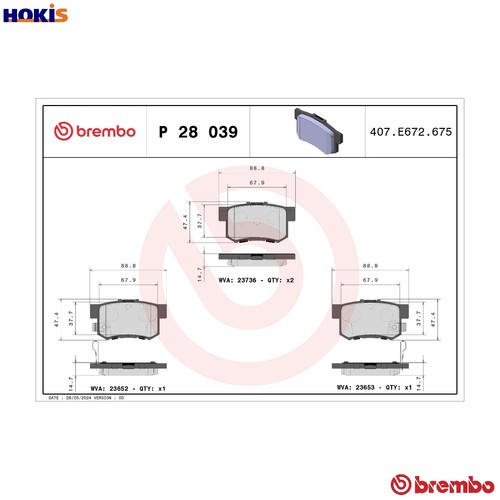 Brake pad set disc - pad, p