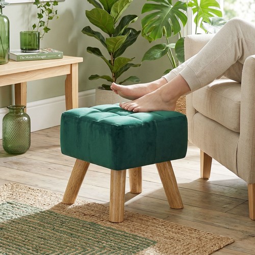 Footstool with wood - with, legs