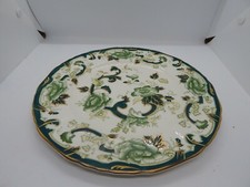 Vintage Mason’s Ironstone Chartreuse Dinner Plate in oriental gold 1920's 1930's