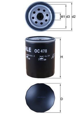 Mahle 478 oil filter - 478, fits