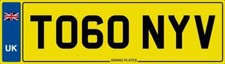 TONY V NUMBER PLATE ANT ANTONY ANTHONY TONY'S TONI CAR REG TO60 NYV FEES PAID