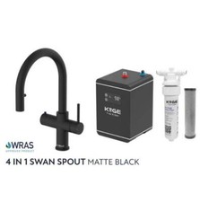 Black 3 Or 4 in 1 Instant Hot Water Boiling Kitchen Tap, Tank And Filter-U Spout