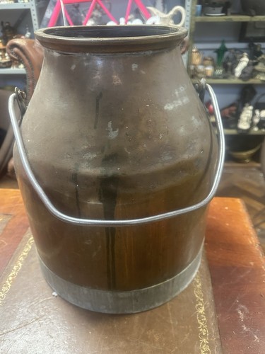 Antique copper milk churn - milk,