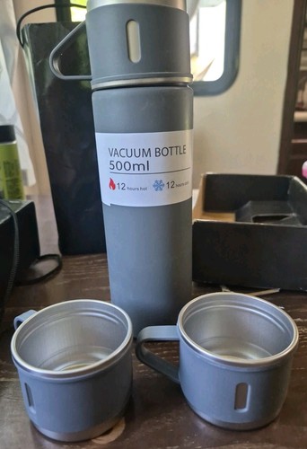 Vacuum flask set gray 500ml - gray, 12