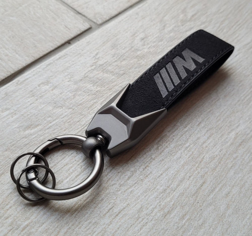 Luxury suede leather keyring - leather,