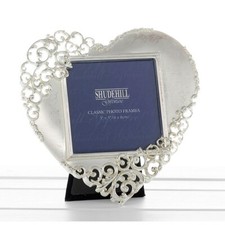 Silver Lace Heart Photo Frame