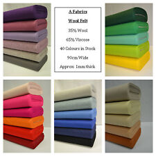Superior Quality 35% wool blend felt Fabric 1mm thick sold in sheets, per metre