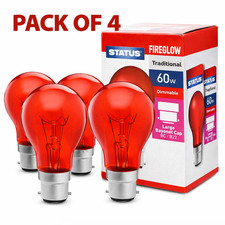 4 x 60W Red Fireglow GLS LIGHT