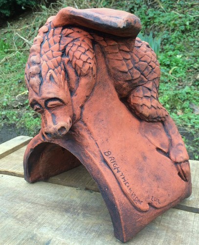 Baby dragon roof finial - finial, half