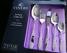 Viners: Tabac 26 Piece Cutlery Set. 18.0 stainless. 6 place settings + 2 Serving