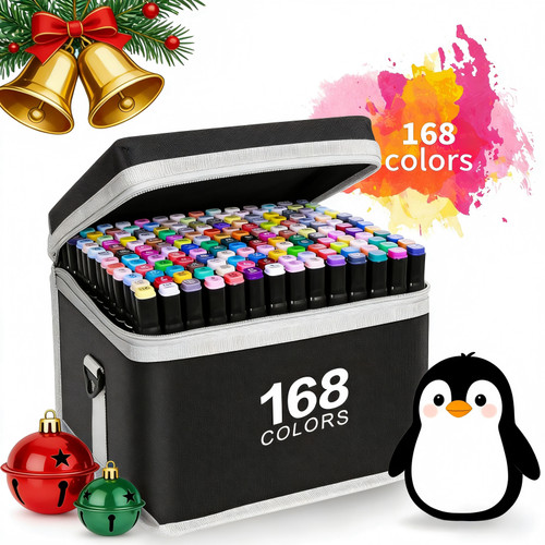 168pc colouring pens dual tip - pens,