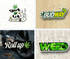 Weed Leaf Stickers Vinyl Decals – Ganja 420 Rasta Art Smokers Joint Blunt