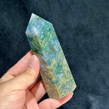 Moss Agate Obelisk | Green Crystal Tower | Spiritual Decor | Meditation - 330G