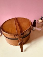 Vintage Gentleman’s Leather Collar Box – Tan Hide, c.1940s–1950s