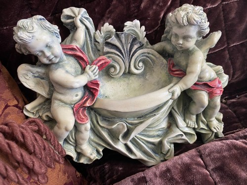 Cherub bird feeder bath - cherub,