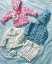 1435 Baby Boy Girl DK Jackets Cardigans & Hat Vintage Knitting Pattern 12-22"