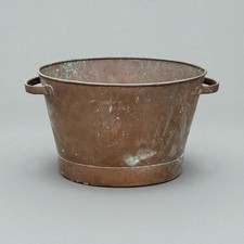 Antique Large Copper Pot Log Bin 