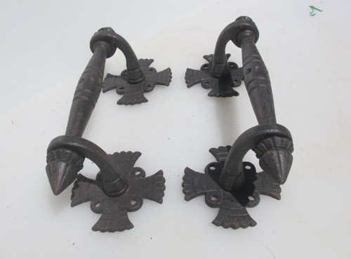Antique iron door handles - antique,