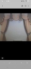 SWAGS AND TAILS  CURTAINS CREAM/ BEIGE + T/B  TIES TO MATCH  90X90X90 UNLINED 