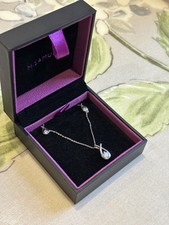H Samuel Sterling Silver 925 Cubic Zirconia CZ Necklace and Earrings Set