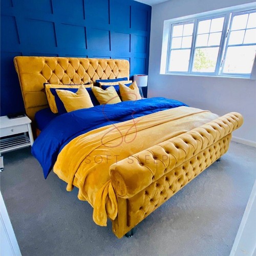Chesterfield sleigh bed 3ft - chesterfield,