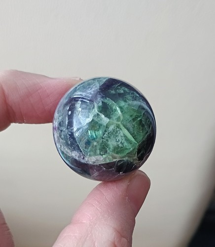 Banded fluorite crystal sphere - fluorite,
