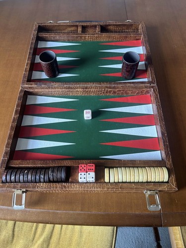 Antique backgammon set - backgammon,