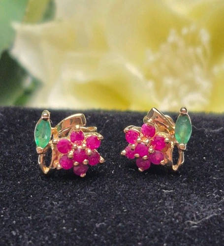9ct gold ruby - gold, emerald