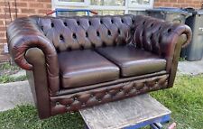 Oxblood Red leather chesterfield 2 Seat sofa UK DELIVERY £90