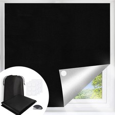 100% Blackout Blind, 145 X 250CM Portable 145W x 250H cm, Black 