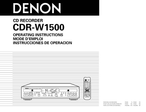 Denon cdr w1500 recorder - denon, cd